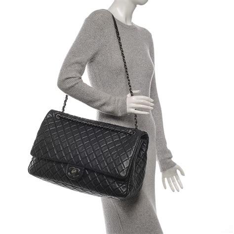 chanel flap bag fashionphile|CHANEL Calfskin Quilted XXL Travel Flap Bag Black .